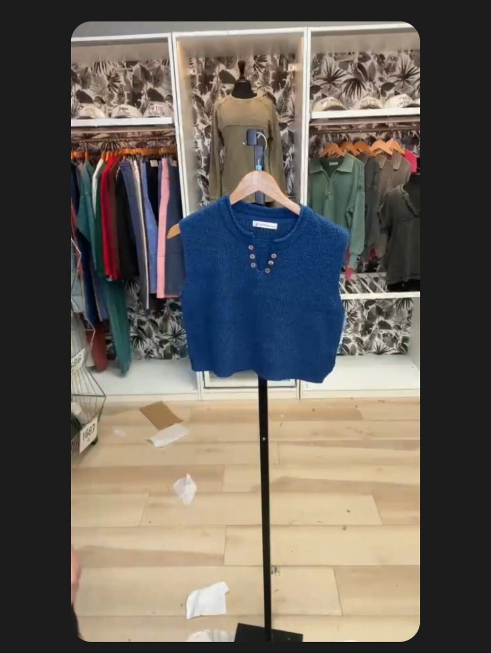 Zenana Sweater So Cute Blue Knit Button-Accent Women's Sweater Vest